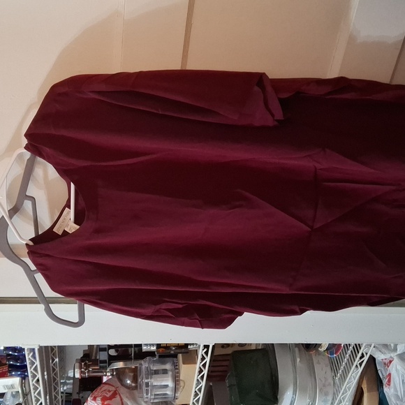Jones New York Burgundy Long Sleeve Shirt (Can133) - Picture 6 of 7